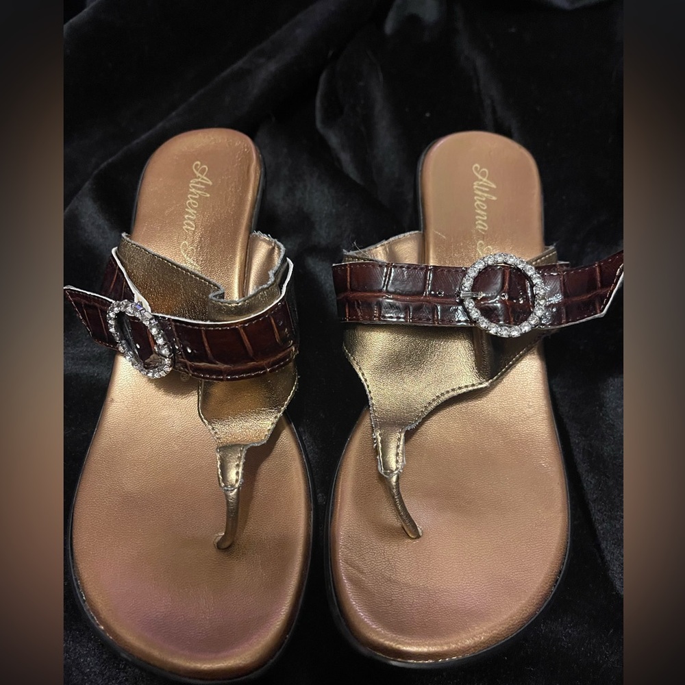 Boutique gold wedge sandals size 8.5